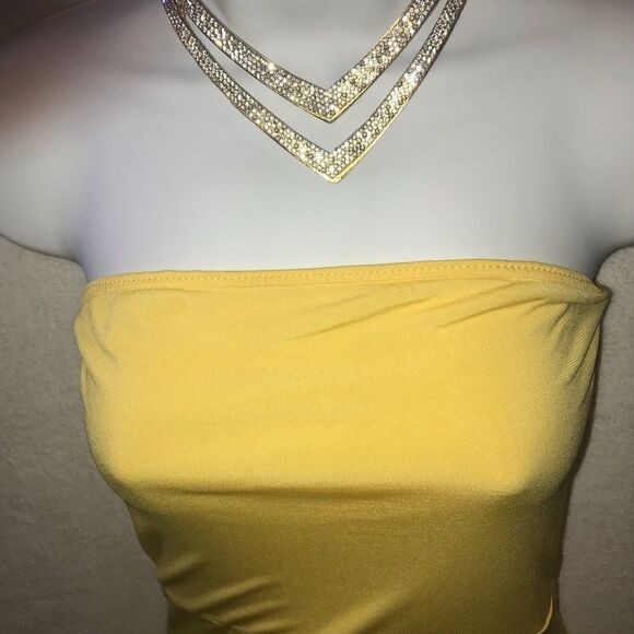 Boohoo Thigh Split Bandeau Bodycon Dress S - Picture 4 of 4